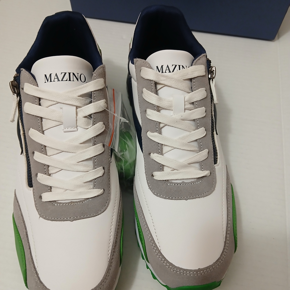 Men's White, Gray, and Green Sneakers Various Sizes  New $29 - Picture 3 of 12